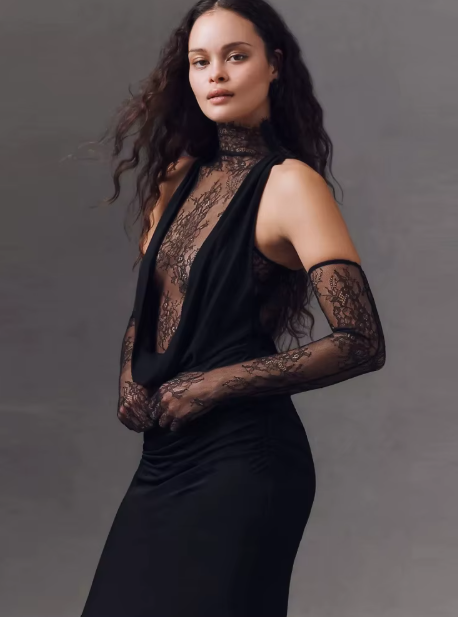 Fabbiyah - Turtleneck pleated dress