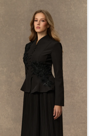 The Yara Set - Tailored Blazer with long Pleated Skirt